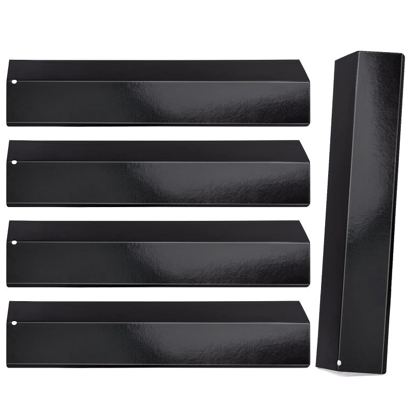 Adviace Set of 5 Heat Plate Shields for Brinkmann 810-3660-S, 810-2511-S, 810-2512-S Grill Replacement Parts, 15 3/8" Porcelain Steel Gas Grill Heat Tent Flame Tamer Replacement for Uniflame, Aussie. - Image 1